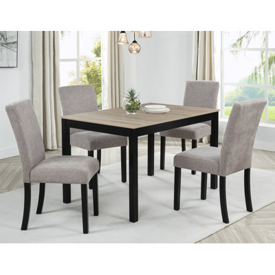 Scotland 5 Pieces (Black with Natural) Dining Set 