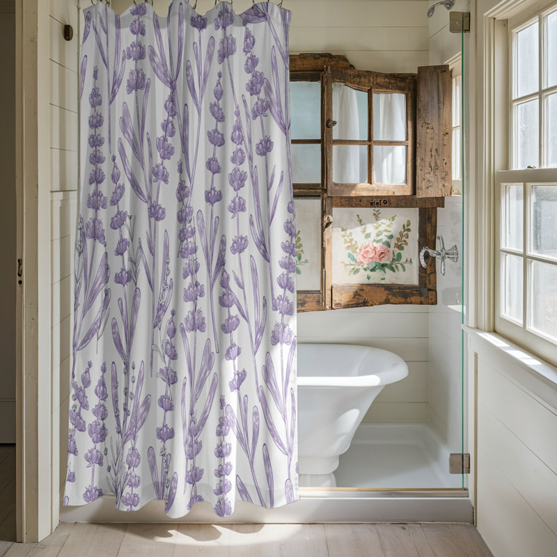 Pure Lavender - 1 Piece Standard Shower Curtain, 74"H x 71"W