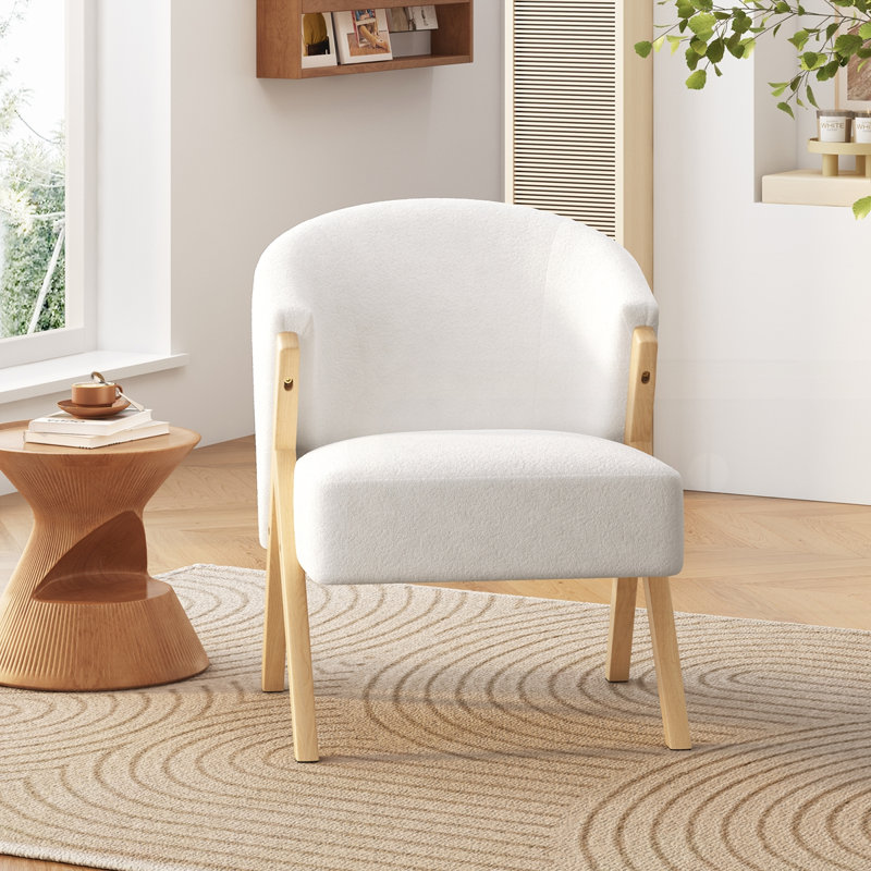Modern Accent Chair with Upholstery and Solid Wood Frame
