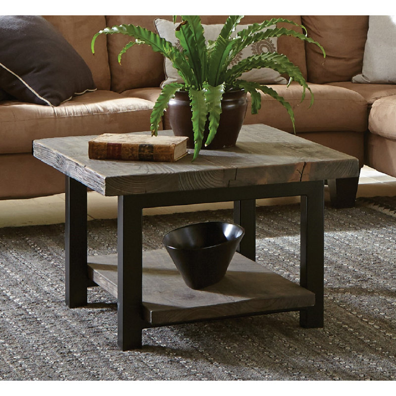 Four Leg Coffee Table with Storage, Natural