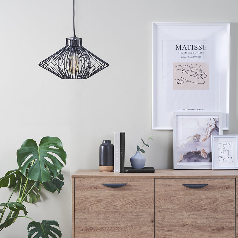 Sinat 22cm H Metal Novelty Pendant Shade ( Spider ) in Black