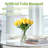 Real Touch Artificial Tulip Flowers with Glass Vase and Faux Water – 10 Lifelike Silk PU Yellow Tulips – Table Centerpiece for Home, Dining Room, Wedding – Gift for Mothers Day, Easter, Valentines-980291970