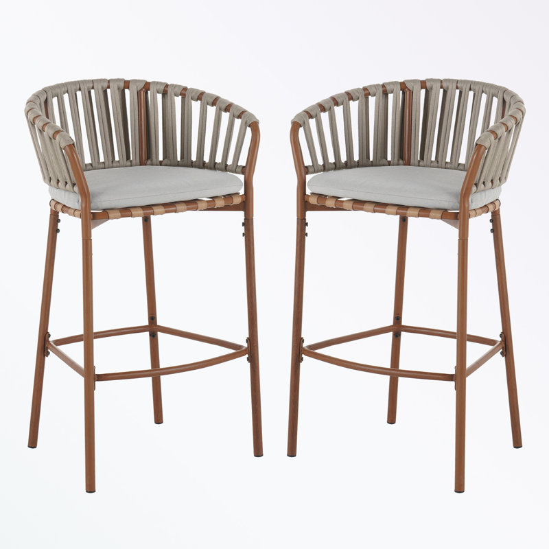 Ensemble de 2 tabourets de bar avec repose-pieds Matal
