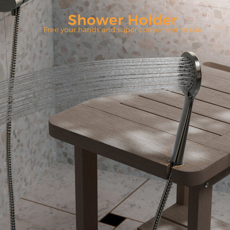 Patio HIPS Shower Benches , Coffee