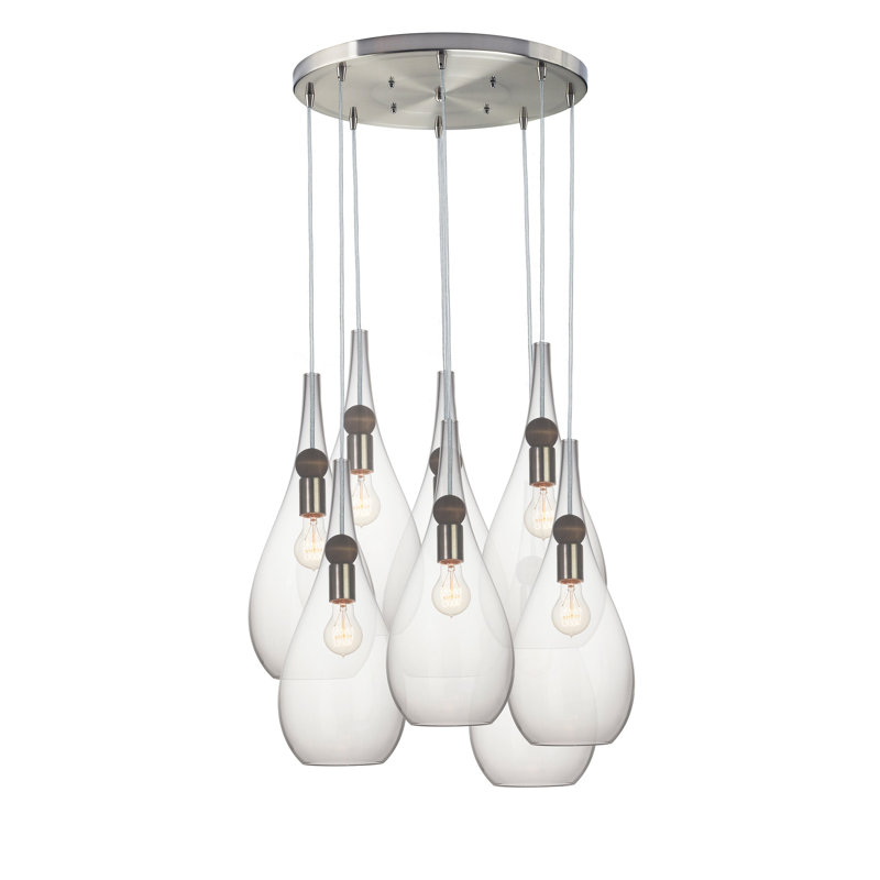 Earth Chandelier, 24" H x 18" W x 18" D, Brushed Nickel