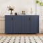 Buffet avec rangement, buffet avec amplement d'espace de rangement, crédence à 4 portes cannelées avec tablettes réglables pour la salle à manger et le salon (ANTIQUE BLEU)-1872672064