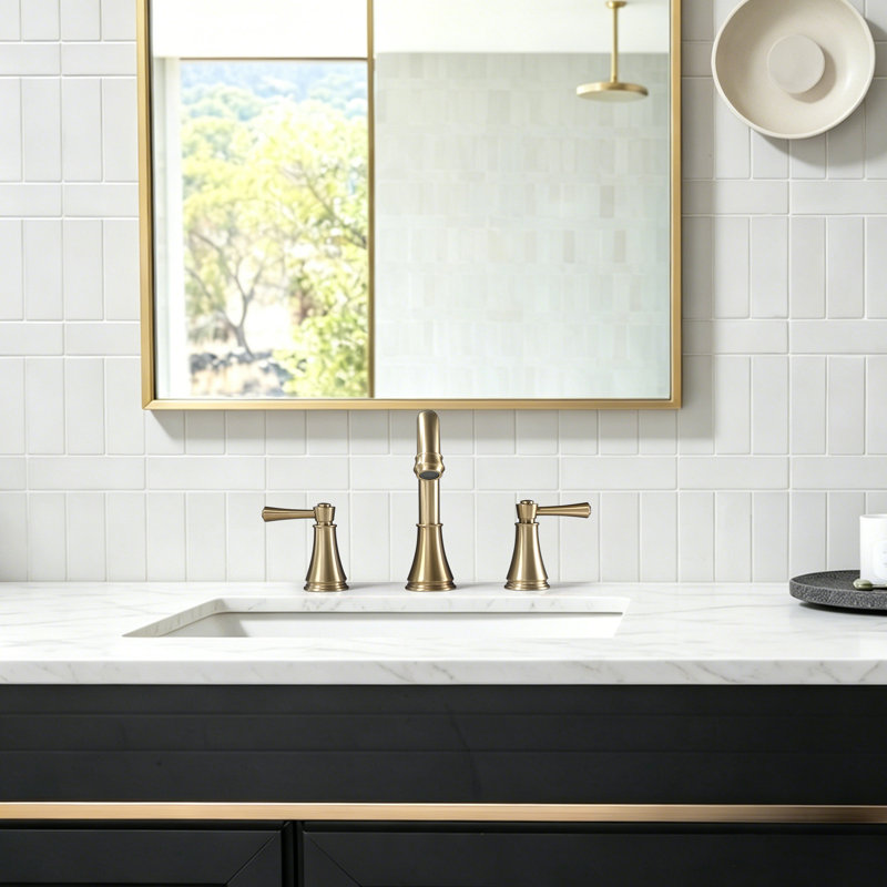 Widespread Bathroom Faucet 3 Hole 2-Handle Bathroom Sink Faucet