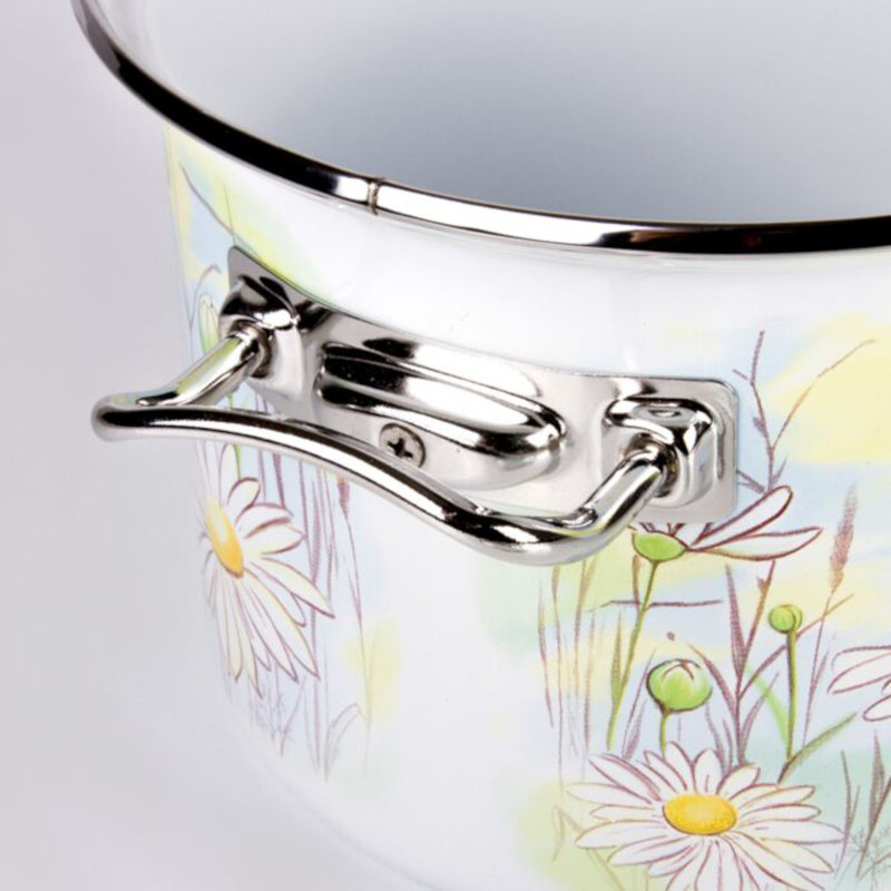 Pot en émail avec couvercle en verre Daisy Fields 5,8 pte