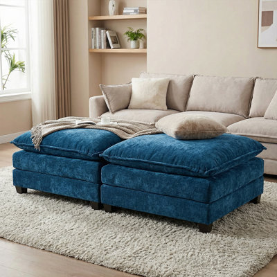 Modular Cloud Sofa Ottoman - Comfy Double Layer Cushion, Living Room Seating