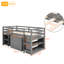 Lit mezzanine simple gris avec bureau pratique et armoire à roulettes grise pour maximiser l'utilisation de l'espace-459235843