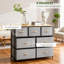 Commode en tissu avec tiroirs, unité de rangement avec structure en acier pour chambre à coucher, couloir