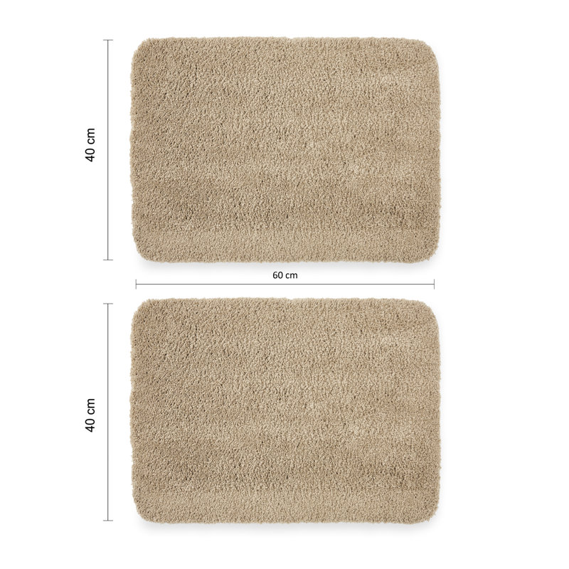 Alheid Rectangle Bath Mat, Beige