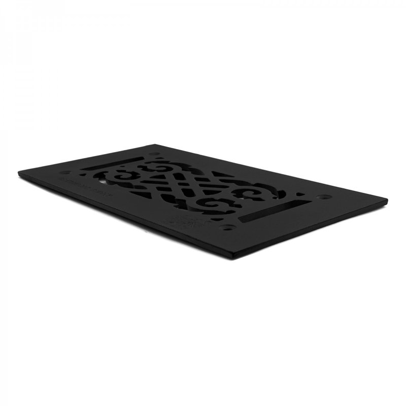 Victorian en fonte d’air chaud 5,5 po x 10 po en couche de poudre noire