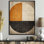 Formes géométriques orange et noires - Collages abstraits, art mural