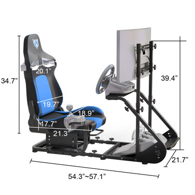 Enhanced And Stable Racing Wheel Cockpit, Compatible With Fanatec, PXN, Thrustmaster, And Logitech Adjustable Driving Simulators, Excluding Handbrake, by Inbox Zero