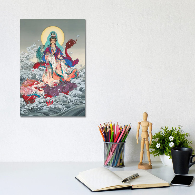 Kwan Yin - Painting on Canvas, 20.32 cm H x 30.48 cm W, Wrapped Canvas