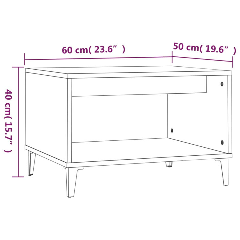 Coffee Table with Storage, Brown Oak