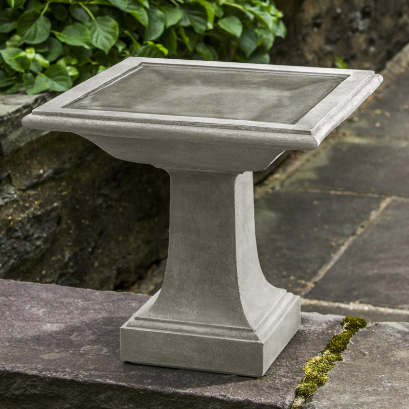 Concrete Pedestal Birdbath, Natural