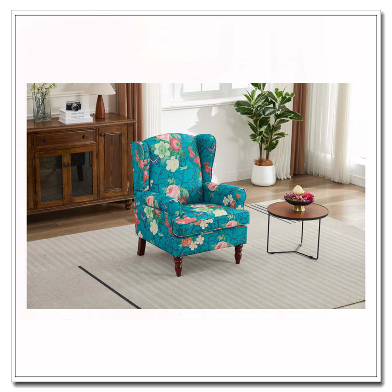 Chaise d'appoint avec pieds en bois rétro