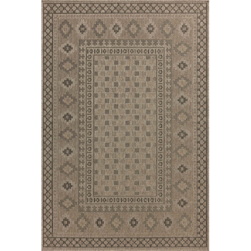 Chris Loves Julia x Loloi Providence Dove / Charcoal Indoor/Outdoor Area Rug, Rectangle 5' x 7'7"