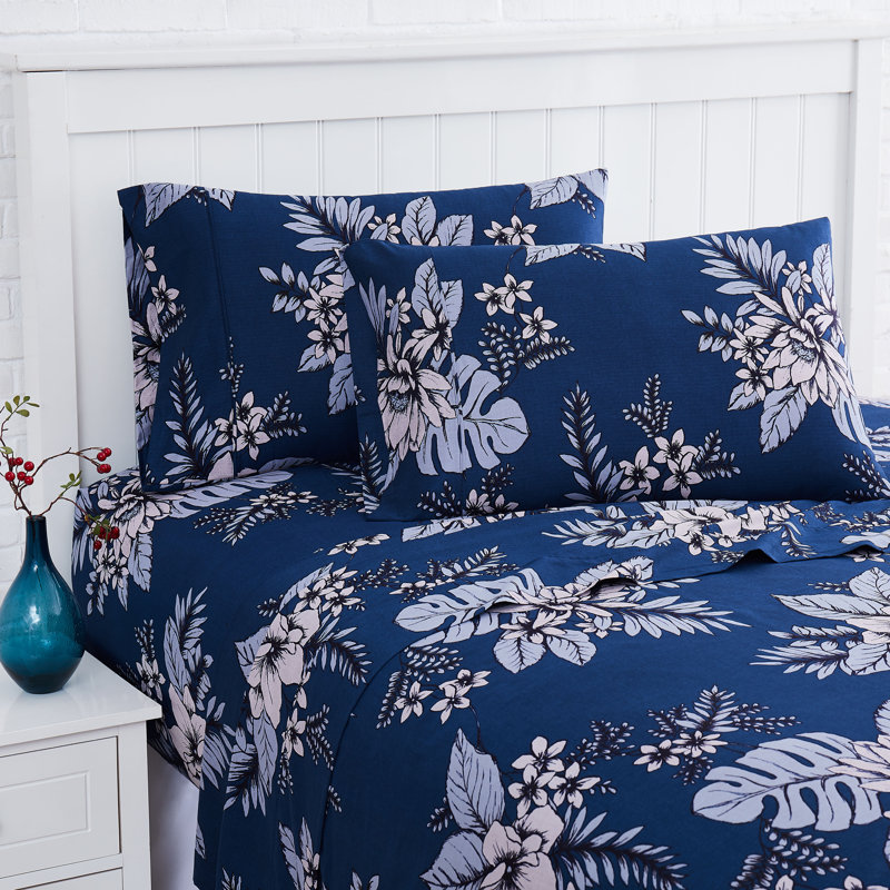 Flora 300 Thread Count Floral 100% Cotton Sheet Set by Southshore Fine Linens, Queen