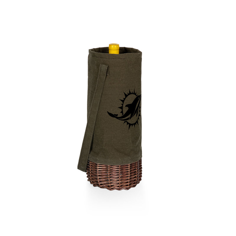 NFL Miami Dolphins Malbec Insulated Canvas and Willow Wine Bottle Basket