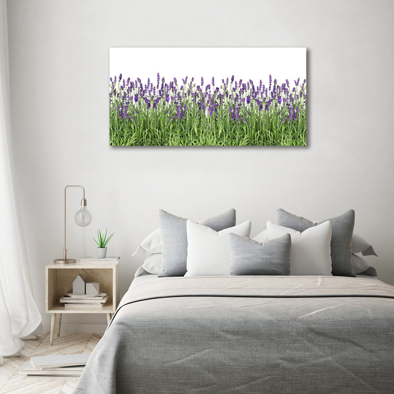 Lavender Flowers - No Frame Print on Glass, Canvas, 70cm H x 140cm W x 2cm D