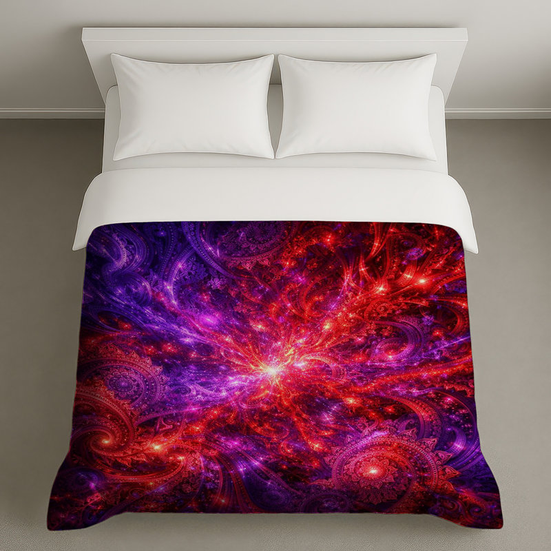 Housses de couette Red Fractal Art, Grand lit