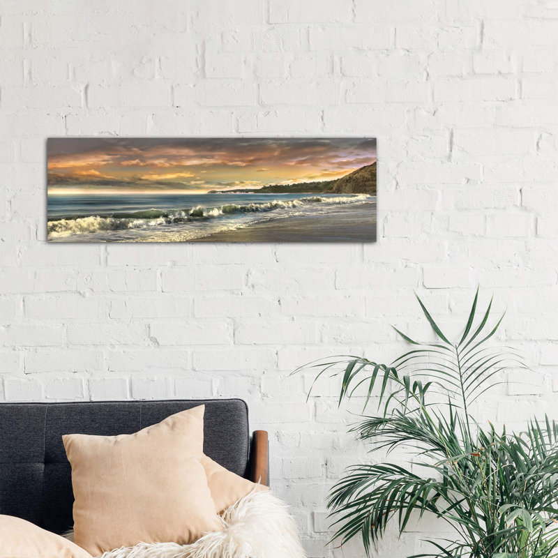 Warm Sunset by Mike Calascibetta - Panoramic Print on Canvas, 30.48 cm H x 91.44 cm W x 1.91 cm D, Wrapped Canvas