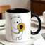 Cute Hand-Drawn Polar Bear & Sunflower Ceramic Mug Coffee Tea Cup Suitable for Mother's Day Gifts.