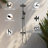47" H Wall Mounted Stainless Steel Adjustable Height Outdoor Shower with Footwash Spout-111970809