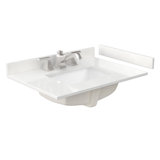 30" Single Countertop with Square Sink (1-Hole), Backsplash & Sidesplash