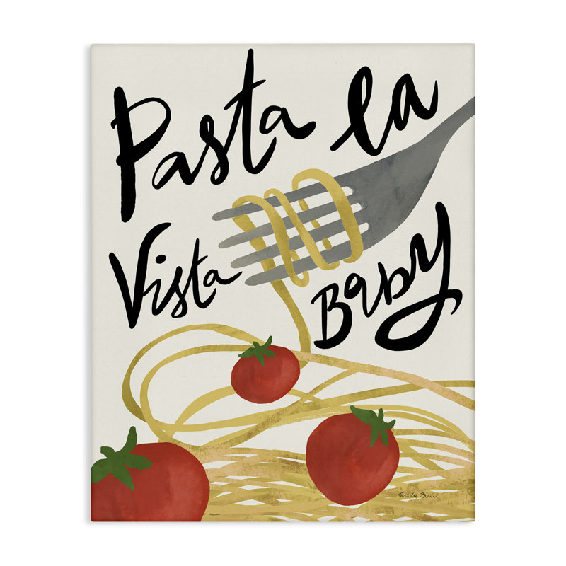 Art mural sur toile Pasta La Vista par Farida Zaman, H 20 po x l 16 po