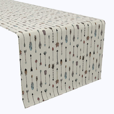 Table Runner, 100% Cotton, 16X108", Tribal Arrows