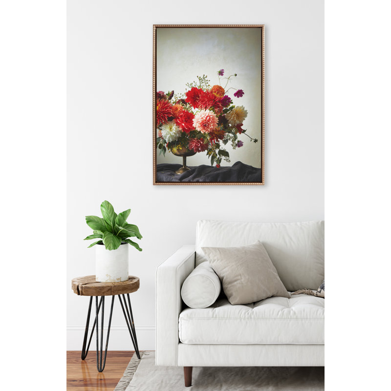 "Floral Study Cream" par Emiko et Mark Franzen, reproduction d'art sur toile encadrée