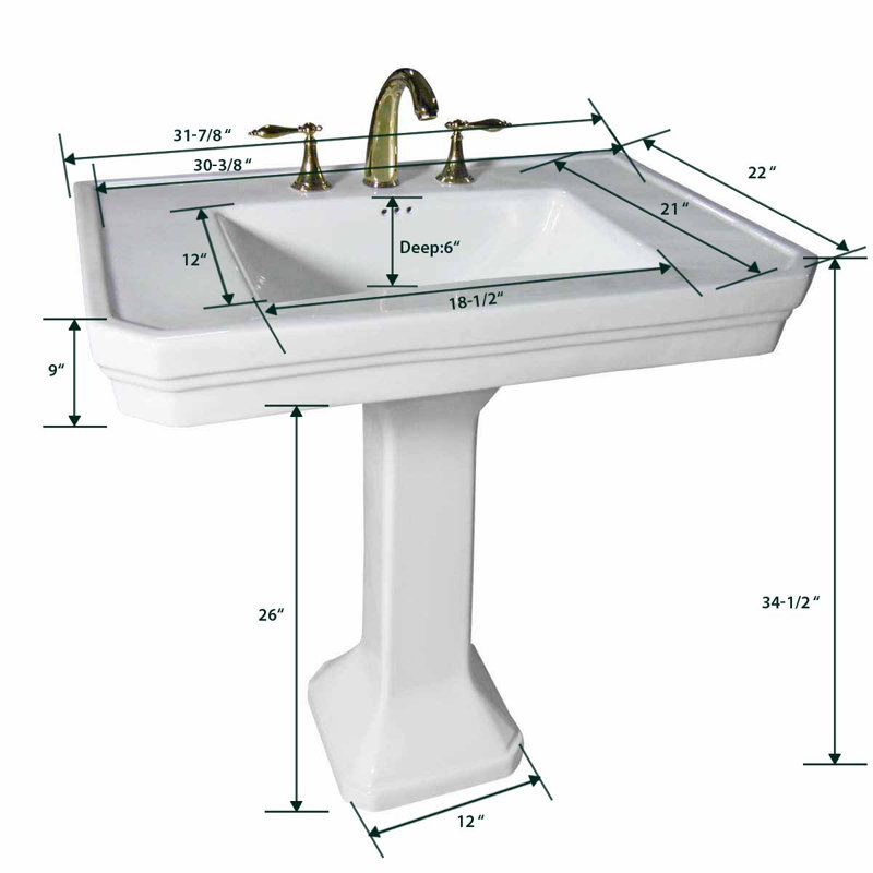 Grand lavabo sur pied en verre blanc victorien avec robinet et drain Belle Black, Noir
