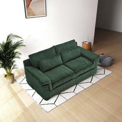 Traditional Corduroy Upholstered Loveseat - Plush 2-Seater Sofa For Living Room & Lounge