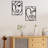 Three Piece Wall Decor , Black Metal Rectangular Frame, Female Face Abstract Design, Cut Hollow Out, For Home Beautification Art, Line Drawing Pattern, 3D Out Cut, Easy To Hang On Decorative Style