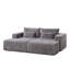 Chaise longue modulaire en velours côtelé 87 po - Gris-1058098431-1058098429