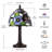 15'' Handcrafted Mini Tiffany Style Table Lamp, Stained Glass Rose Flowers Shade