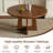 47in Round Dining Table and 4 T-Shape Upholstered Chairs Set, Oak/Walnut/Marble Pattern Finished Table & Chairs, Farmhouse for Kitchen-469367910-469368730-469367911