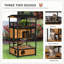 Wooden Outdoor Cat House With Asphalt Roof, Escape Doors, And Multi-Level Platforms For Feral And Domestic Cats