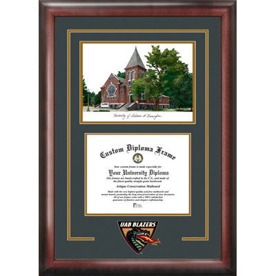 NCAA Birmingham Blazers Spirit Graduate Diploma with Campus Images Lithograph Frame