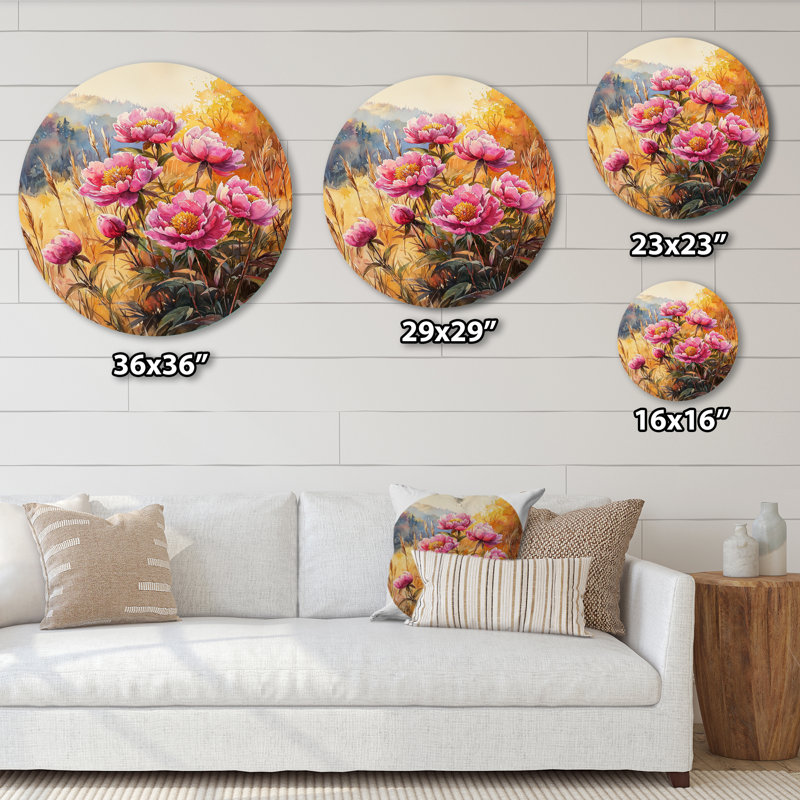 Provenzano - Reproduction murale traditionnelle en métal rose, H 16 po x l 16 po
