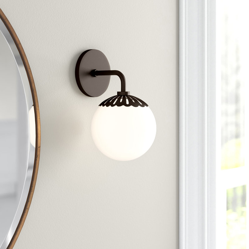 Deniaud Bath Sconce, Old Bronze, Opal Glossy
