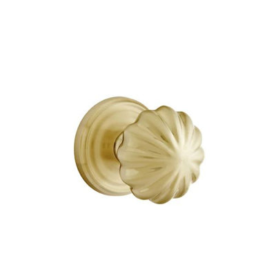 Ensemble de mortaise intérieure Emtek avec rosette et bouton Melon (droit)