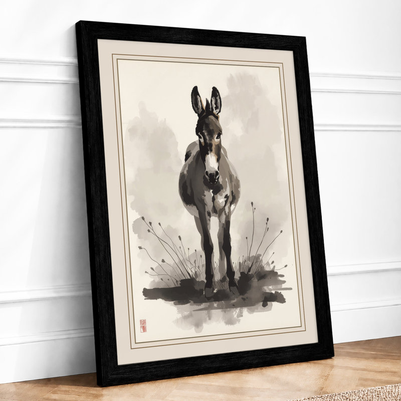 Defiant Donkey Japandi - Print, A1 - 84.1 x 59.4 cm, Black