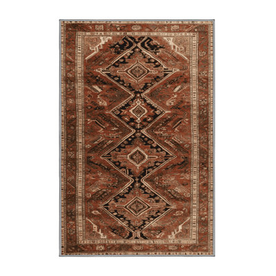 Machine Washable Persian Brown Area Rug
