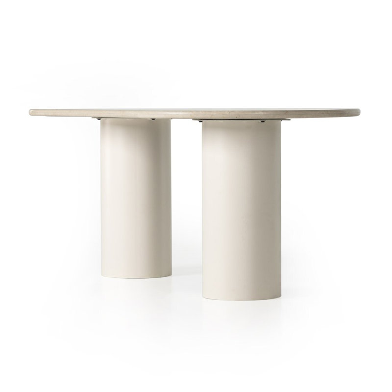 Belle Oval Marble Dining Table, Cream Marble
