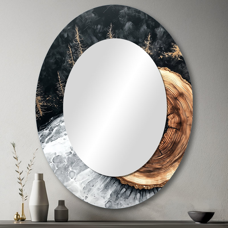 Miroir mural ovale en verre The Forest, 43 po x 33 po